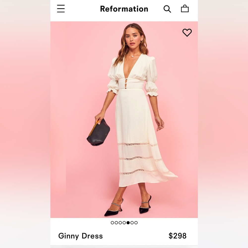 NWT REFORMATION GINNY DRESS - ivory
